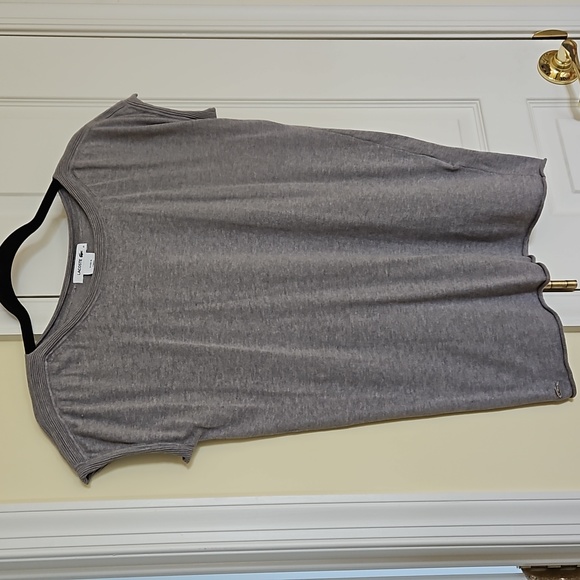 Lacoste short sleeve gray knit top - Picture 1 of 6